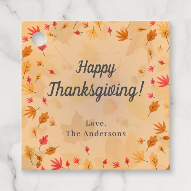 Étiquettes Cadeau Automne Bon thanksgiving PERSONNALISÉ (Devant)
