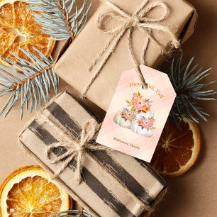 Étiquettes-cadeau Automne Citrouille Harvest rose Personnaliser d'ac