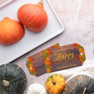 Étiquettes-cadeau Automne Feuilles D'Automne Sur Le Bon thanksgiving