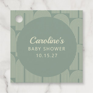 Étiquettes Cadeau Automne moderne Sage Baby shower vert