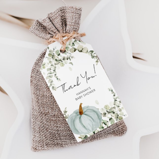 Étiquettes-cadeau Automne Petit Baby shower Citrouille Favoriser le  (Créateur téléchargé)