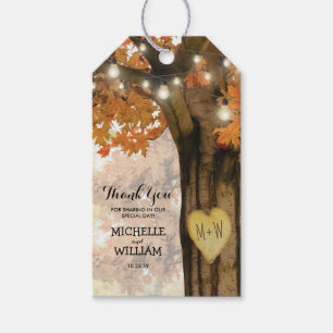 Étiquettes-cadeau Automne Rustique Automne Arbre Mariage Faveur Merc