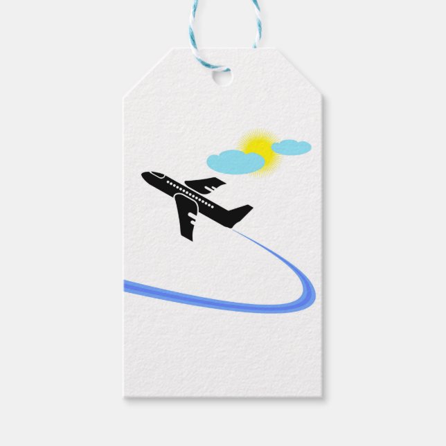 Étiquettes-cadeau Avion en vol (Devant)