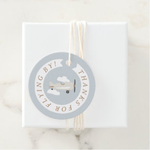 Étiquettes Cadeau Avion vintage Boys Anniversaire Merci
