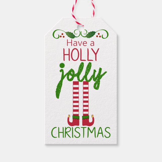 Étiquettes-cadeau Avoir Un Noël Holly Jolly - Maison (Devant)