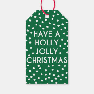 Étiquettes-cadeau Avoir Une Balise Cadeau Holly Jolly Christmas Polk