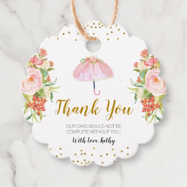 Étiquettes Cadeau Avril Douches Apporter Mai Baby shower Fleur Faveu (Devant)
