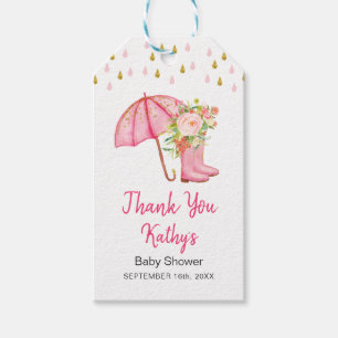 Étiquettes-cadeau Avril Douches Apporter Mai Flowers tag Merci