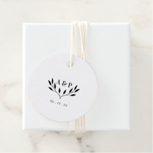 Étiquettes Cadeau B & W Cadeau de remerciement de mariage simple m