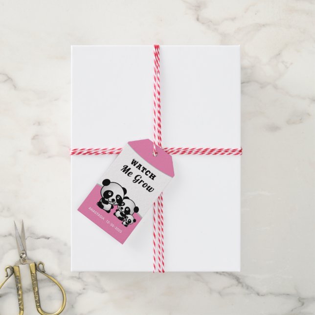 Étiquettes-cadeau Baby Bears Pink Baby Child (Avec de la ficelle)