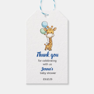 Étiquettes-cadeau Baby Boy Giraffe Baby shower Merci