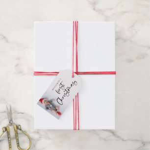 Étiquettes-cadeau Baby First Christmas Custom Photo Overlay