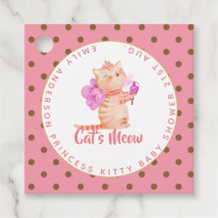 Étiquettes Cadeau Baby Girl 1er Anniversaire Douche Princesse Chats 