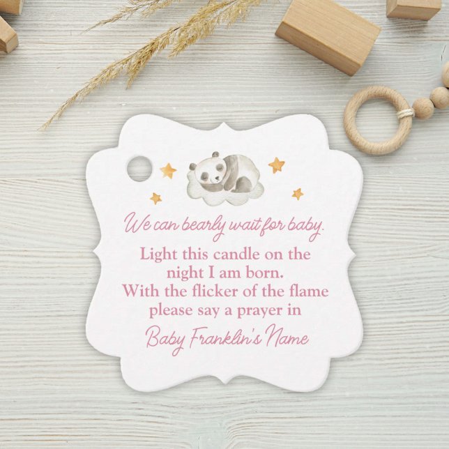 Étiquettes Cadeau Baby Girl On peut attendre Baby shower bougie (Créateur téléchargé)