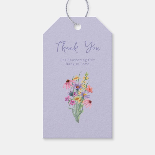 Étiquettes-cadeau Baby in Bloom Fleur sauvage Garden Baby shower (Devant)