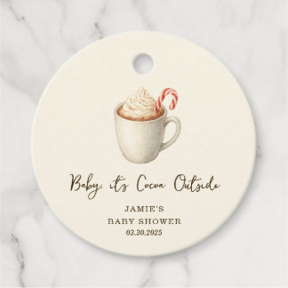 Étiquettes Cadeau Baby, It's Cocoa Outside Baby Shower
