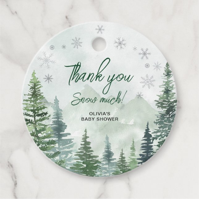 Étiquettes Cadeau Baby it's Cold Outside Baby Shower Thank you (Devant)