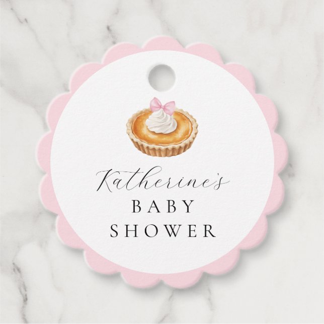 Étiquettes Cadeau Baby shower à tarte Coquette Cutie (Devant)