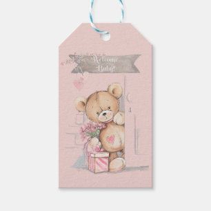 Étiquettes-cadeau Baby shower adorable d'ours de nounours