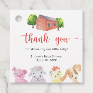 Étiquettes Cadeau Baby shower agricole - merci