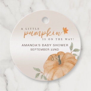 Étiquettes Cadeau Baby shower Automne Petit Citrouille