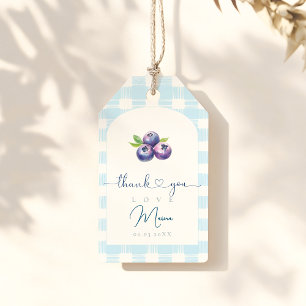 Étiquettes-cadeau Baby shower aux bleuets