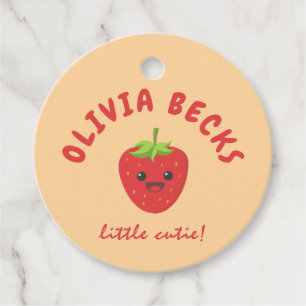 Étiquettes Cadeau Baby shower aux fraises Little Cutie
