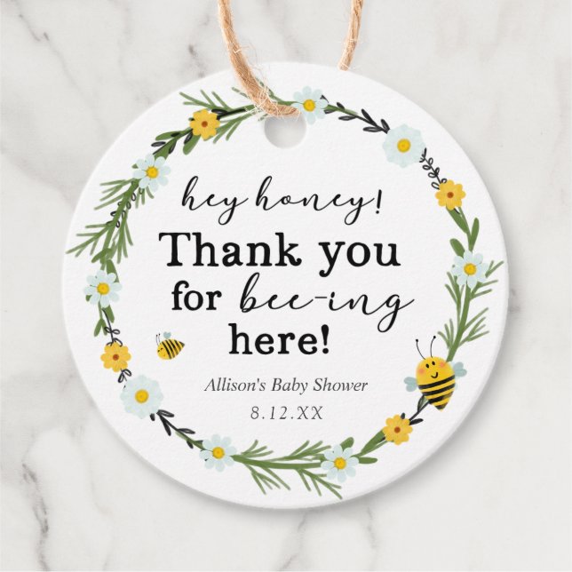 Étiquettes Cadeau Baby-Shower Bébé (Devant)