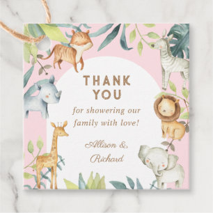 Étiquettes Cadeau Baby shower boho pour les filles safari