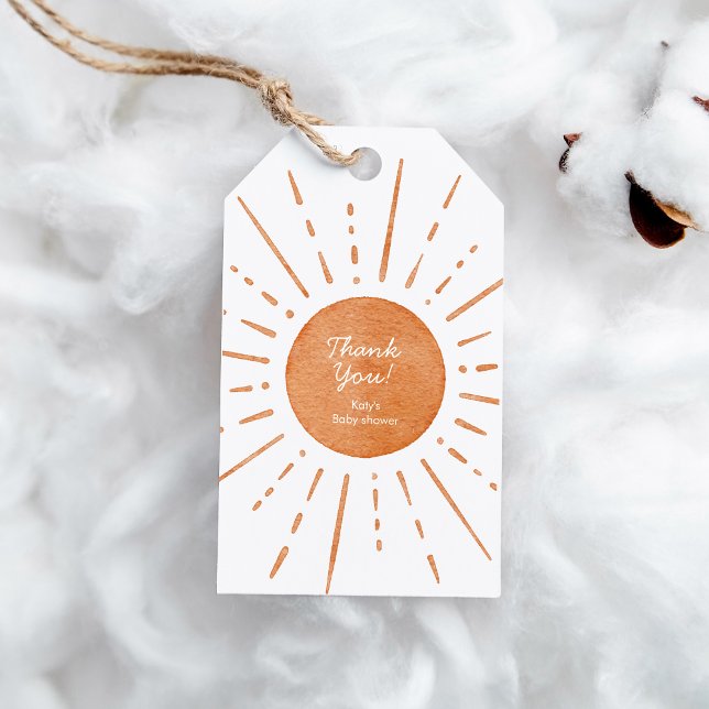 Étiquettes-cadeau Baby shower Boho Sun (Créateur téléchargé)