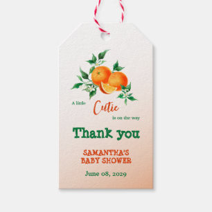 Étiquettes-cadeau Baby shower Botanique Orange Citrus Little Cutie