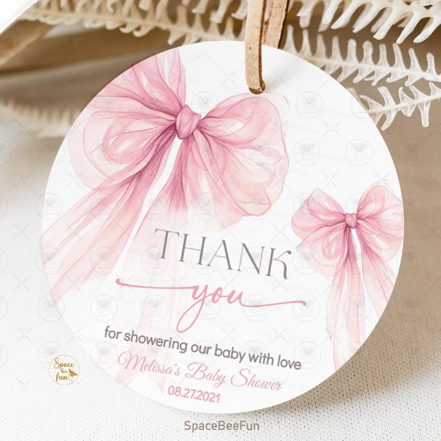 Étiquettes Cadeau Baby shower Bow Coquette (Bow Coquette, Baby Shower, Favor Tag, Elegant Baby Shower, Pink Bow Theme, Baby Shower Decor, Coquet)