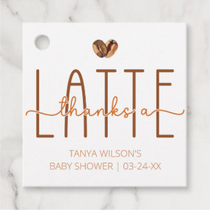 Étiquettes Cadeau Baby shower Café Merci Un Latte