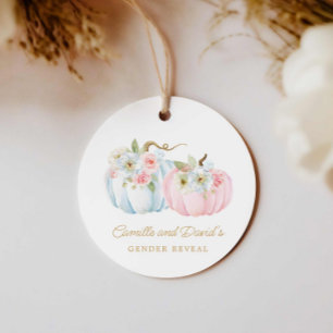 Étiquettes Cadeau Baby shower Citrouille pour la révélation des sexe