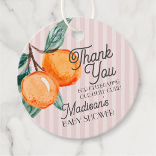 Étiquettes Cadeau Baby shower Citrus de Little Cutie Rose