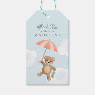 Étiquettes-cadeau Baby shower classique Teddy Bear Pastel