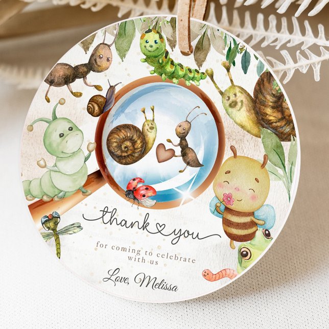 Étiquettes Cadeau Baby shower Cute Bug & Caterpillar (baby shower invitation, bug baby shower, woodland baby shower, cute bug invitation, ladybug baby sho)