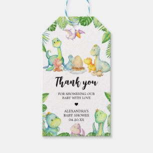 Étiquettes-cadeau Baby shower Cute Dinosaur Favoriser les balises