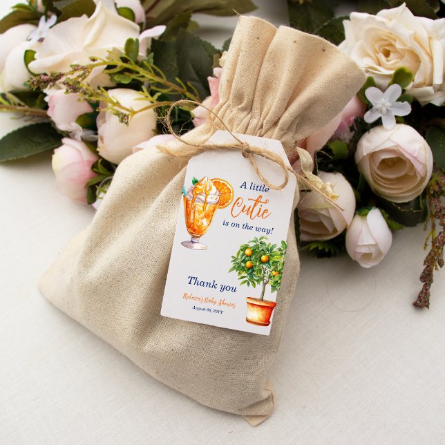 Étiquettes-cadeau Baby shower Cutie Orange Citrus Eté Glace Crème (Créateur téléchargé)