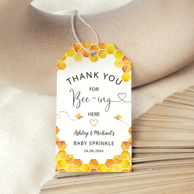 Étiquettes-cadeau Baby shower d'abeilles miel Favoriser les étiquett (Créateur téléchargé)