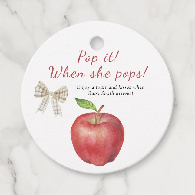 Étiquettes Cadeau Baby shower d'Apple - Pop it when it pops (Devant)
