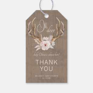 Étiquettes-cadeau Baby shower d'aquarelle Oh Deer Merci