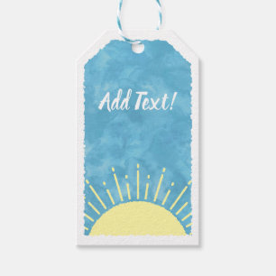 Étiquettes-cadeau Baby shower d'aquarelle Sunshine Arrière - plan pe