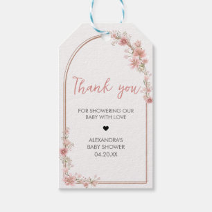 Étiquettes-cadeau Baby shower d'arc floral rose pâle Favoriser les é