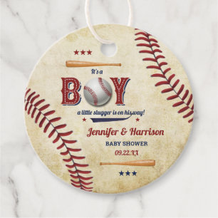 Étiquettes Cadeau Baby shower de baseball Vintage garçons