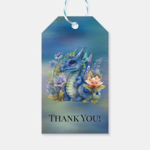 Étiquettes-cadeau Baby shower de Blue Dragon Boy Merci