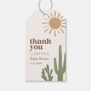 Étiquettes-cadeau Baby shower de Boho Desert Cactus
