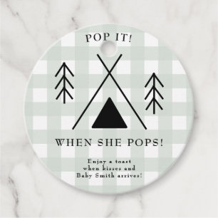 Étiquettes Cadeau Baby shower de camping - Pop it! Quand elle éclair