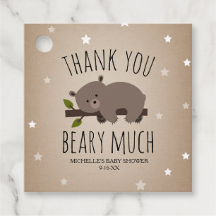 Étiquettes Cadeau Baby shower de carte somnolent d'étoiles de CUB