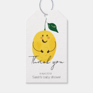 Étiquettes-cadeau Baby shower de citron "Merci"
